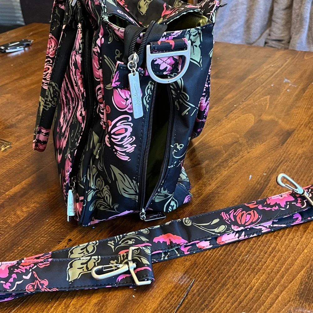 Jujube Be Quick Pouch & Be Classy Tote Diaper Bag, Blooming Romance, Floral Pink